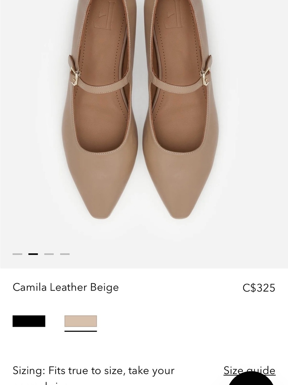 Flattered Camila Leather Mary Jane Flats - Beige
